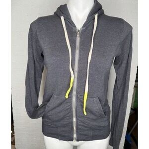 Sundry Gray Hoodie with Yellow Accents